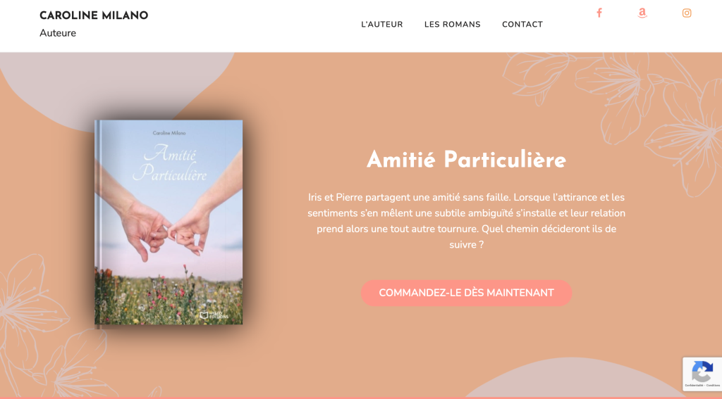 Site internet pour l'auteure Caroline Milano